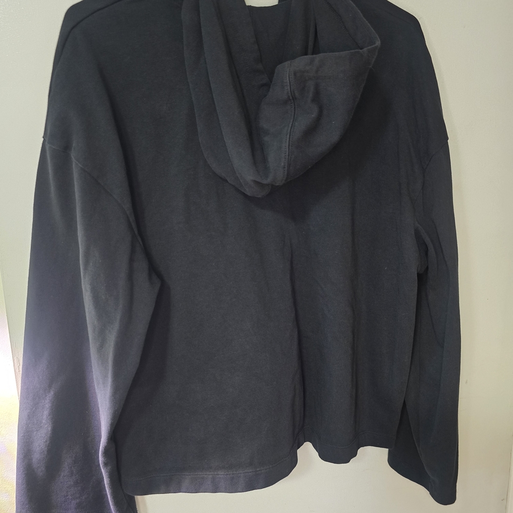 Nike Black Full Zip Hoodie Women’s Large Sweatshirt Minimal Logo Athletic - Picture 3 of 5